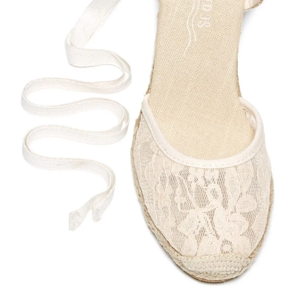 SOLUDOS New Wedge Lace Up Espadrille Sandal Women's 10
